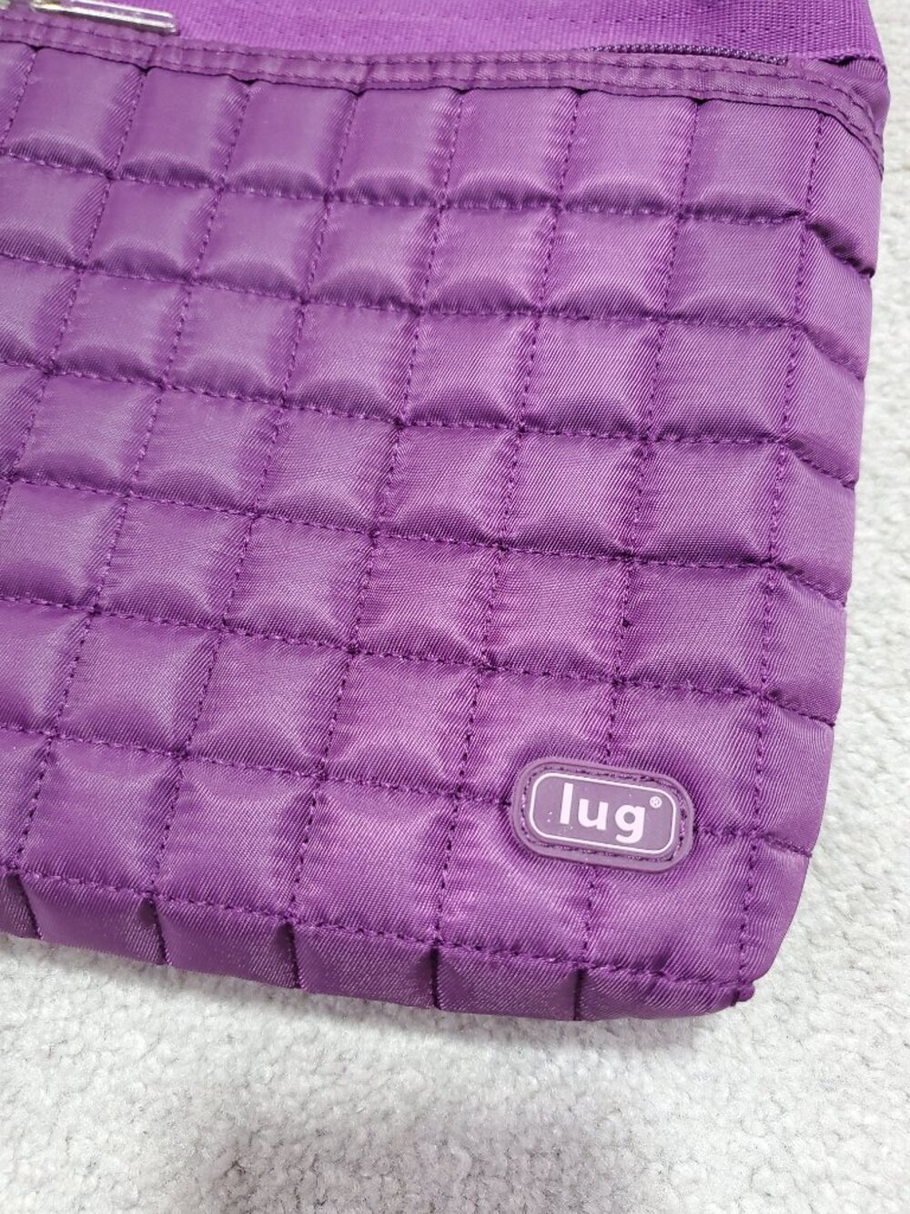 LUG Skipper Quilted Crossbody Bag Pouch Purse Waist Pack Plum Purple 7.5" x 8.5" - Picture 3 of 12